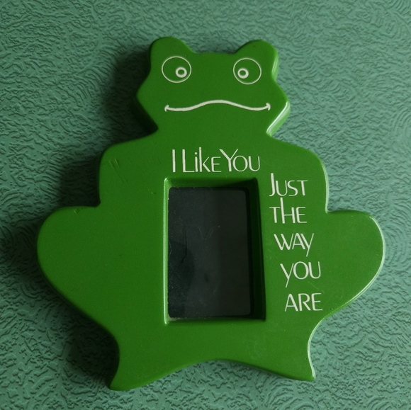 Abbey Press Small Green Frog Picture Frame I Like You Just The Way You Are - Picture 1 of 12